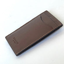 Load image into Gallery viewer, Coach Money Clip Card Case Mens Dark Saddle Leather C6702 Wallet Compact
