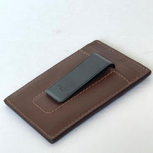 Load image into Gallery viewer, Coach Money Clip Card Case Mens Dark Saddle Leather C6702 Wallet Compact