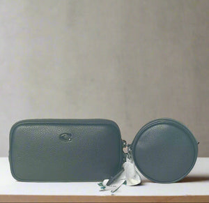 Coach Multi Pouch Belt Bag Black Leather CR749 Removable Adjustable ORGPKG