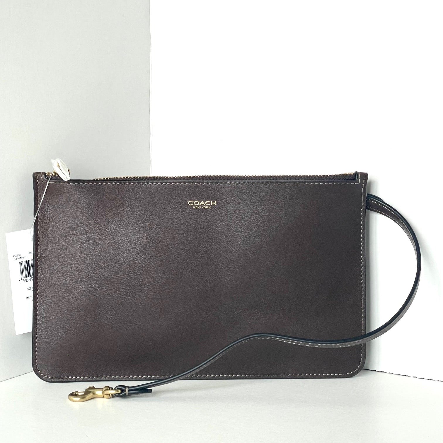 Coach New York Zip Pouch CZ756 Maple Leather Dog Leash Clip – Luxe