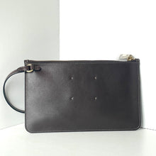 Load image into Gallery viewer, Black leather clutch bag on a white background