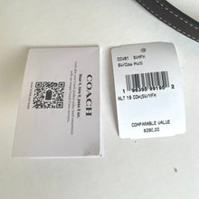 Load image into Gallery viewer, Coach product tag with QR code and text on a white background