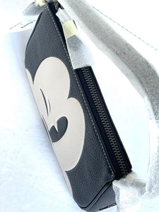 Coach Nolita 19 Disney Shoulder Bag Womens Black Leather Wink Mickey Mouse CN506