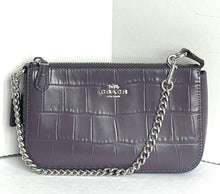 Load image into Gallery viewer, Coach Nolita 19 Shoulder Bag CN382 Croc Embossed Leather Clutch Chain Amethyst