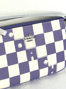 Coach Nolita 19 Shoulder Bag Checkerboard Leather Canvas CR394 Violet