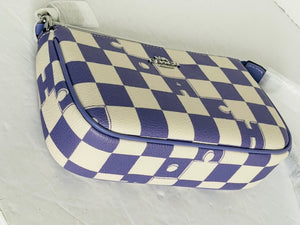 Coach Nolita 19 Shoulder Bag Checkerboard Leather Canvas CR394 Violet