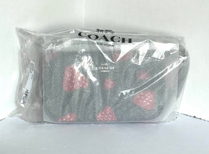 Coach Nolita 19 Shoulder Bag Womens Small Black Leather Wild Strawberry Print