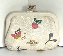 Load image into Gallery viewer, Coach Nora Kisslock Wallet Card Case Womens Leather White Garden Print C8335