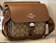 Load image into Gallery viewer, Coach Pace Messenger Bag Brown Leather Signature Canvas CR131 Crossbody