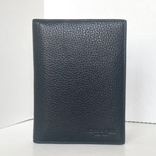 Load image into Gallery viewer, Black leather wallet on a white background