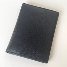 Load image into Gallery viewer, Black leather wallet on a white background