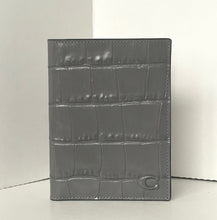 Load image into Gallery viewer, Gray crocodile-patterned cardholder on a white background