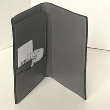 Load image into Gallery viewer, Gray leather wallet with card slots on a white background