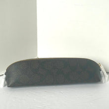 Load image into Gallery viewer, Coach Pencil Case Signature Canvas CZ206 Slim Zip Walnut Black Tan Brown