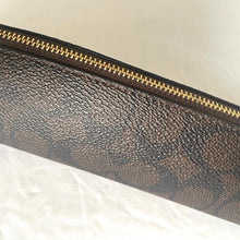 Load image into Gallery viewer, Coach Pencil Case Signature Canvas CZ206 Slim Zip Walnut Black Tan Brown
