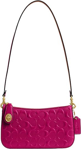 Coach Penn Shoulder Bag CM552 Small Pink Signature Leather Glossy Y2K ORGPKG