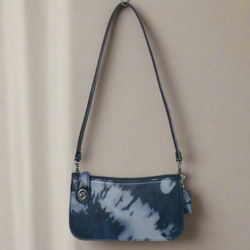 Coach Penn Shoulder Bag Y2K Blue Tie Dye Print CU049 Small Clutch