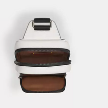 Load image into Gallery viewer, Coach Racer Sling Bag Backpack Canvas Leather Walnut Chalk CY912 ORGPKG