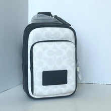 Load image into Gallery viewer, White and gray travel case with black zipper on a white background