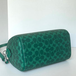 Coach Rowan Satchel Bag Medium Signature Canvas Jade CV961 Crossbody Green