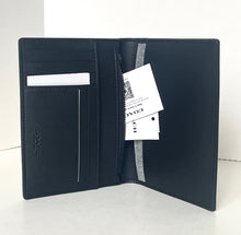 Load image into Gallery viewer, Black leather wallet with a card holder on a white background