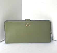 Load image into Gallery viewer, Coach Skinny Phone Wallet CH823 Womens Moss Continental Leather Slim Zip