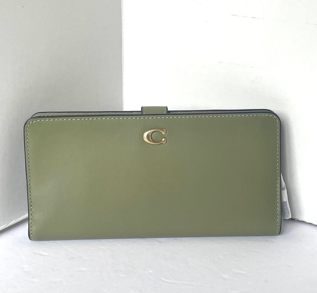 Coach Skinny Phone Wallet CH823 Womens Moss Continental Leather Slim Zip