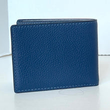 Load image into Gallery viewer, Blue leather wallet on a white background