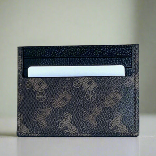 Coach Slim Card Case Horse Carriage Brown Truffle Canvas Leather 4910 ORGPKG