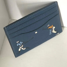 Load image into Gallery viewer, Blue cardholder with golf-themed designs on a white background