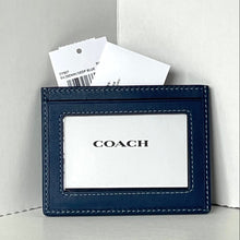 Load image into Gallery viewer, Coach Slim Id Card Case Signature Canvas CW366 Blue Denim Leather Wallet Unisex
