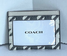 Load image into Gallery viewer, Coach Slim Id Card Case Wallet CJ722 Houndstooth Black Leather Coated Canvas
