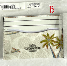 Load image into Gallery viewer, Coach Slim Id Card Case Wallet CK390 Womens Hula Print White Signature Canvas B