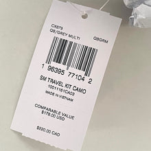 Load image into Gallery viewer, Product tag with barcode and text on a light gray background