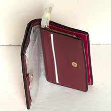 Load image into Gallery viewer, Coach Snap Wallet Cherry Print Coated Canvas Leather Pink Mini ID Billfold