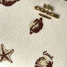 Load image into Gallery viewer, Coach Snap Wallet ID Shell Print CBO73 White Brown Small Billfold ORGPKG Charm