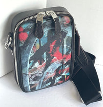 Load image into Gallery viewer, Coach Stanton Crossbody Mint + Serf Mens Black Leather Slim Bag Adjustable CL957