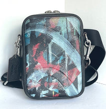 Load image into Gallery viewer, Coach Stanton Crossbody Mint + Serf Mens Black Leather Slim Bag Adjustable CL957