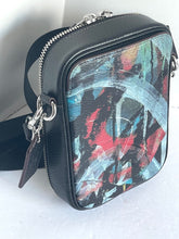 Load image into Gallery viewer, Coach Stanton Crossbody Mint + Serf Mens Black Leather Slim Bag Adjustable CL957