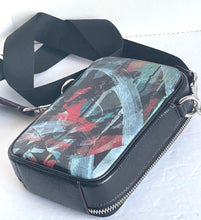 Load image into Gallery viewer, Coach Stanton Crossbody Mint + Serf Mens Black Leather Slim Bag Adjustable CL957