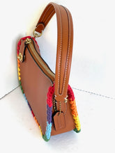 Load image into Gallery viewer, Coach Swinger 20 Rainbow Crochet Shoulder Bag Pride Brown Leather CJ785