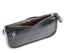 Load image into Gallery viewer, Coach Swinger Bag 20 Croc Embossed Leather Black Shoulder Bag 80s CP024
