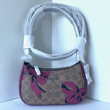 Load image into Gallery viewer, Coach Teri Mini Crossbody Bag Brown Signature Canvas Red Bow Print CY733