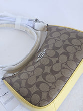 Load image into Gallery viewer, Coach Teri Shoulder Bag CA548 Brown Signature Canvas Yellow Crossbody