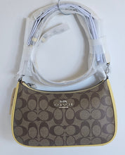 Load image into Gallery viewer, Coach Teri Shoulder Bag CA548 Brown Signature Canvas Yellow Crossbody