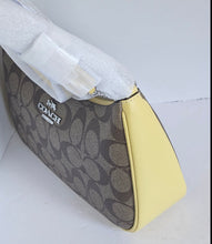 Load image into Gallery viewer, Coach Teri Shoulder Bag CA548 Brown Signature Canvas Yellow Crossbody