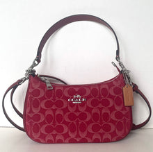 Load image into Gallery viewer, Red Coach handbag with a visible brand logo on a white background