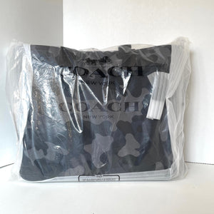 Coach Tote 38 CY805 Large Gray Camo Canvas Leather Carryall Shoulder Bag