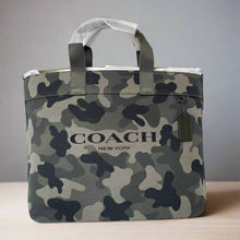 Load image into Gallery viewer, Camouflage-patterned Coach bag on a white background