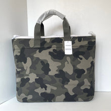 Load image into Gallery viewer, Coach Tote 38 CY805 Large Green Camo Canvas Leather Carryall Shoulder Bag